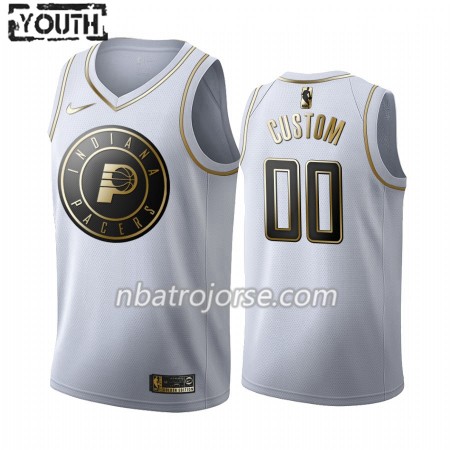 Barn Indiana Pacers Tröja Skräddarsydda 2019-20 Nike Vit Golden Edition Swingman